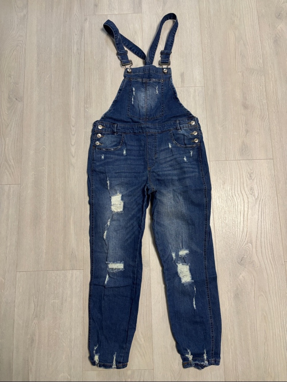 🔥BUNDLESALE Juniors 7 Almost Famous Distressed Denim Overalls Jumper Jumpsuit